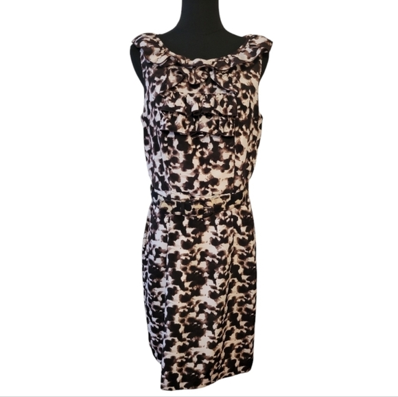 Banana Republic Sleeveless Print Belted Dress Size 10 - Picture 1 of 4